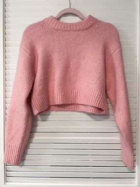 H&M • Women's Pink Cropped Crewneck Sweater